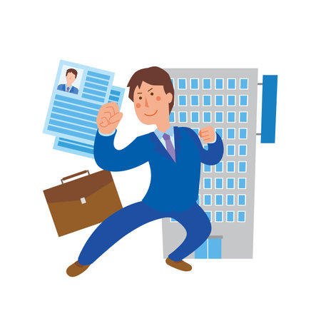 A man working hard for a jobのイラスト素材