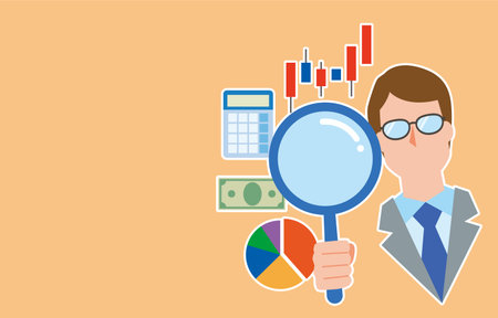 Male economic analystのイラスト素材