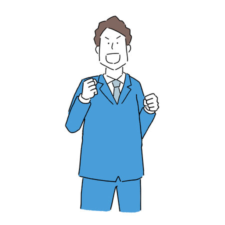 A motivated male office workerのイラスト素材