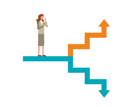 A woman lost in her tracksのイラスト素材