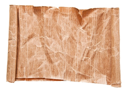 old scroll paper isolated on white backgroundの写真素材