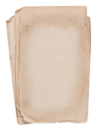 sheet of old paper on a white backgroundの写真素材
