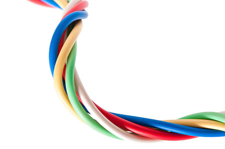 electric cable isolated on white background