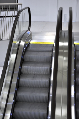long escalators in shopping centre