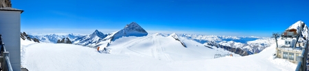 beautiful winter panorama of alps without skiersのeditorial素材