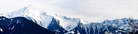 beautiful winter panorama of alps without skiersの写真素材