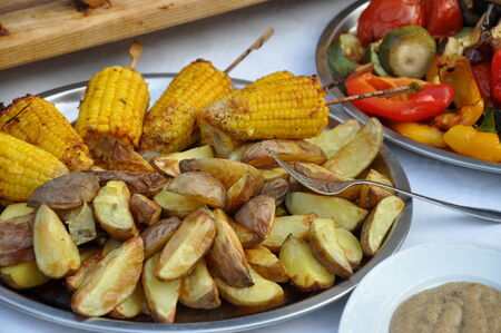 close up of very tasty grill foodの写真素材