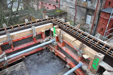 close up of process build a building