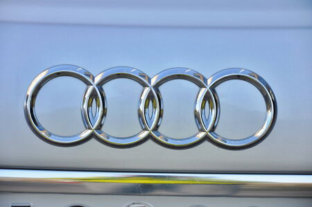 PRAGUE, CZECH REP., JANUARY 13 2015: audi logoのeditorial素材