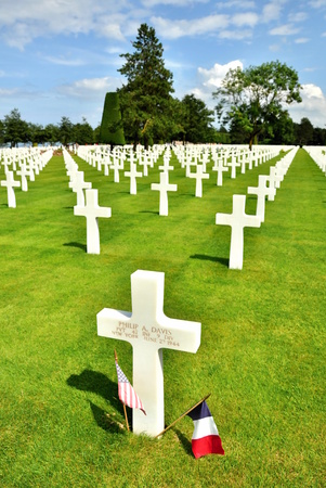 COLLEVILLE SUR MER, FRANCE., JUNE 07, 2009: american war cemetery in franceのeditorial素材