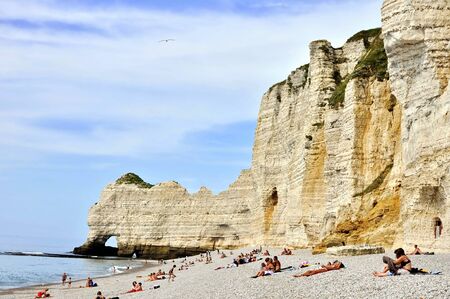 ETRETAT, FRANCE., JUNE 05, 2009: nice etretat beach in Franceのeditorial素材