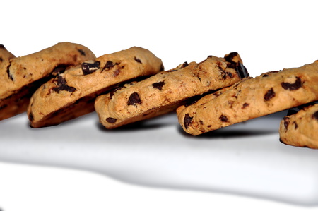 Chocolate cookies on isolated background