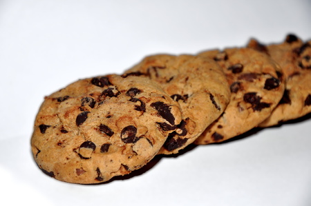 Chocolate cookies on isolated background