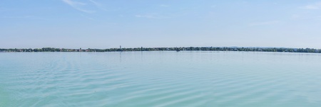 Ocean panorama with a blue sky and yachts. Yacht sailing on a sea.の写真素材
