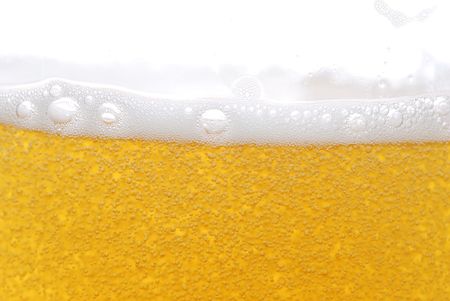 beer with bubbles close up の写真素材