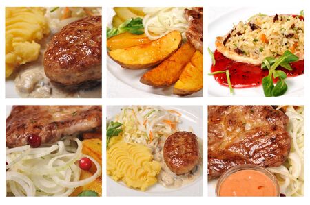 collage of fresh and tasty mealsの写真素材