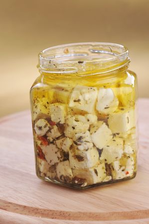 feta cheese and olives close upの写真素材