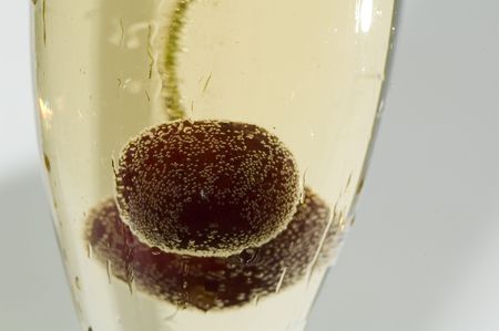 champagne with cherryの写真素材