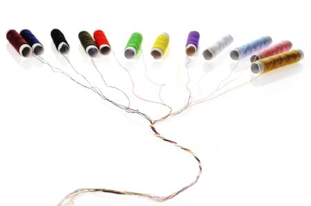 different color threds join in one