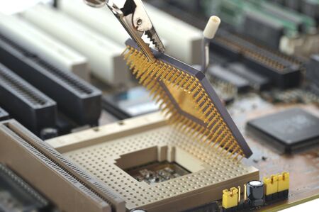 computer Central processor being installed
