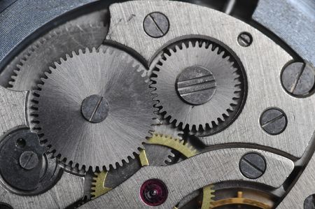 old watch gears very close upの写真素材