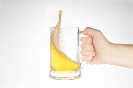 Beer in glass close upの写真素材