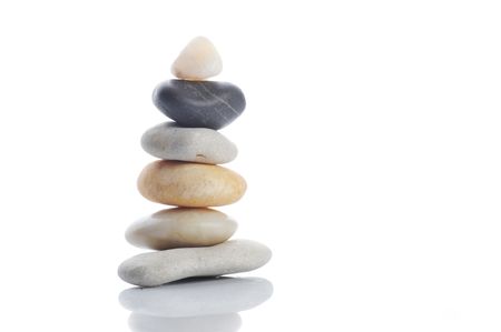Pile of stones on white backgroundの写真素材