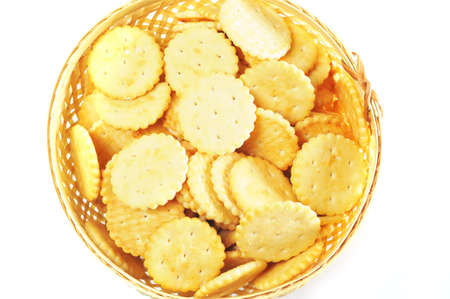 basket with tasty pastries close up
