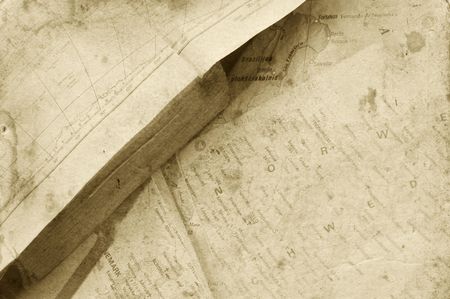  opened old atlas book on  mapの写真素材