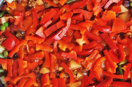  Heap sliced various vegetables . Close-up.の写真素材