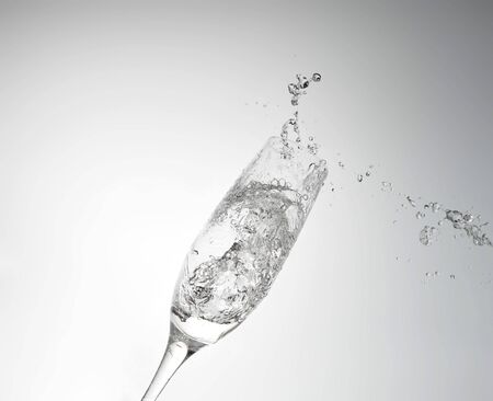  pure water splashing  into glassの写真素材