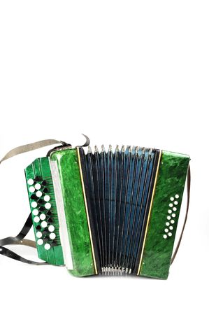 green bayan  isolated on white backgroundの写真素材