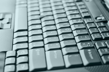 black keyboard of  computer close upの写真素材