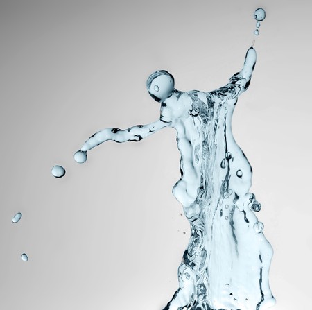 beautiful  water splash freeze motion as human figureの写真素材