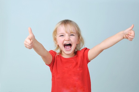 Portrait of lovely blond little girlの写真素材