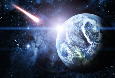 red planet in beautiful space