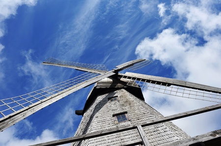 sky and clouds over old mill. summer dayの写真素材
