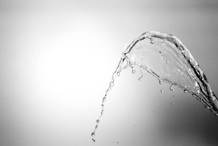 Water splash and bubbles. falling waterの写真素材