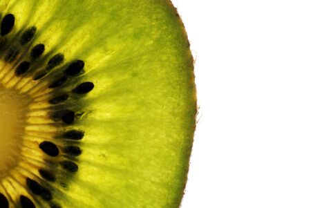 fresh green kiwi slice isolatedの写真素材