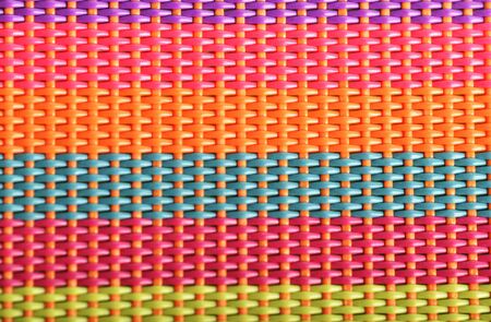 vibrant striped textile, napkin closeup.