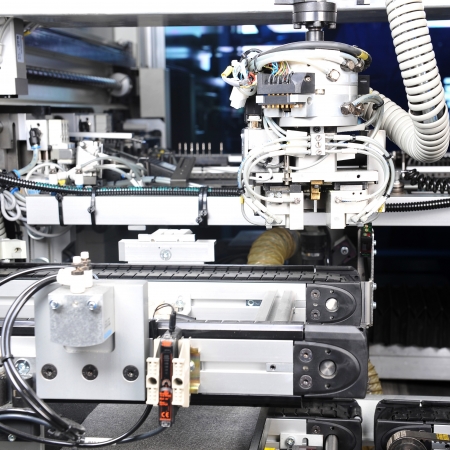modern model of industrial machine. inside view on details modern model of industrial machine. inside view on details