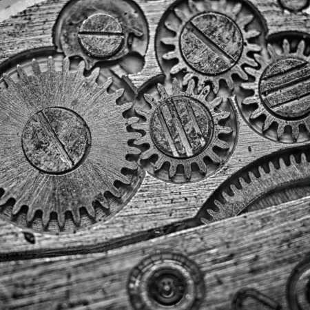 watch gears very close upの写真素材