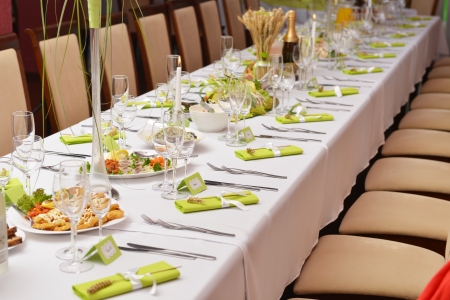 Wedding reception place ready for guests.のeditorial素材