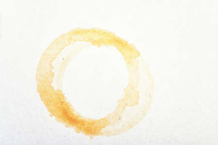 round stains of drink on white paperの写真素材