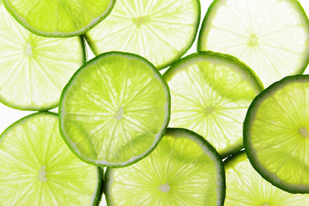 pieces of sliced of fresh ripe fruit lime