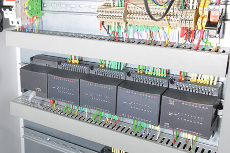 New control panel with electrical equipment
