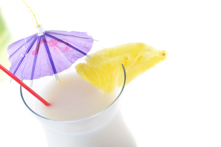 alcoholic cocktail pina colada in glass