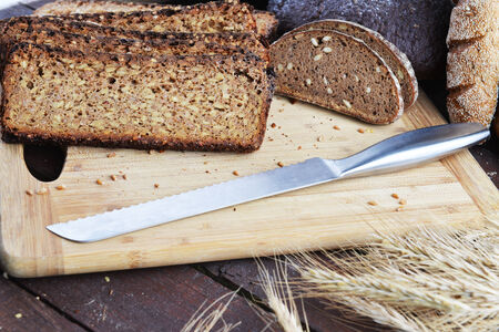 sliced bread of sprouted grain and seed