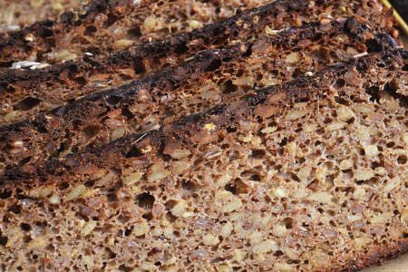 sliced bread of sprouted grain and seed