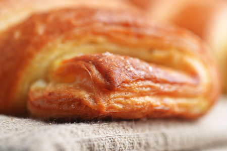 fresh baked buns on tableの写真素材